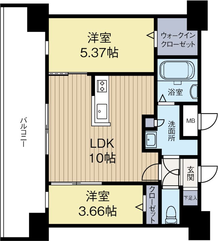 MODERN PALAZZO天神AXIA 1302号室 間取り