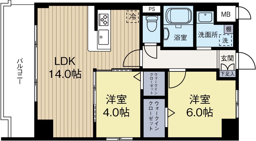 Plaisir薬院 terrace 1107号室 間取り