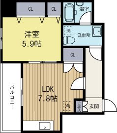 Fパルク県庁前 401号室 間取り