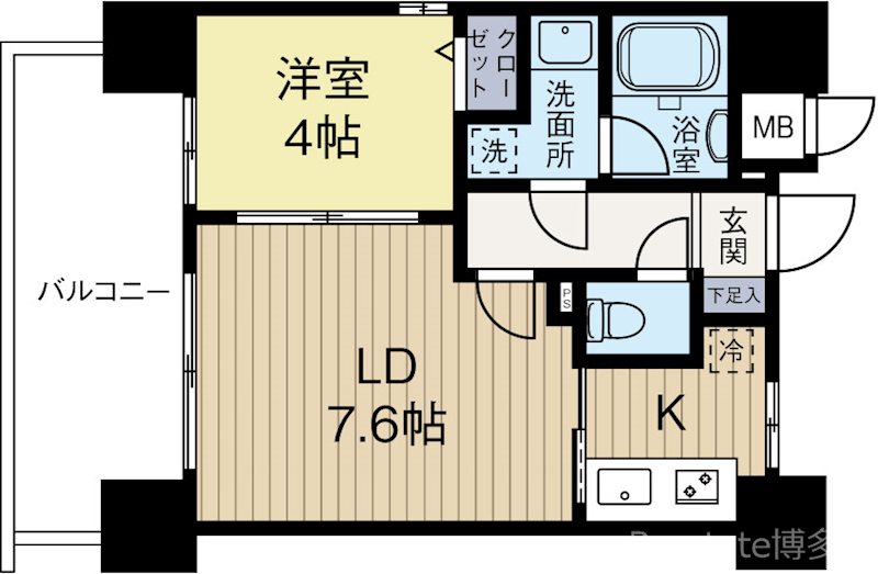 リアンシエルブルー東公園 1101号室 間取り