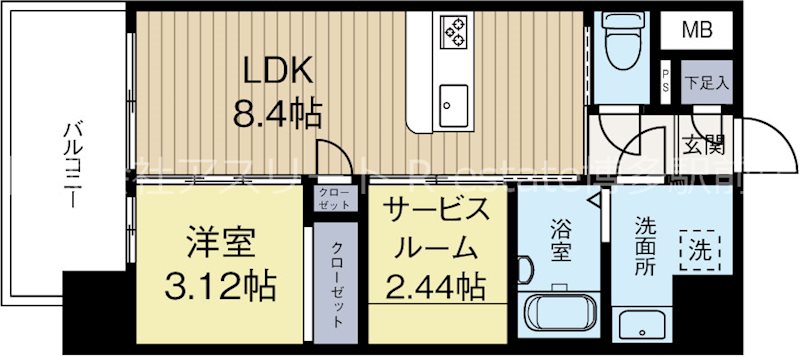 サードプレイス吉塚駅前 602号室 間取り