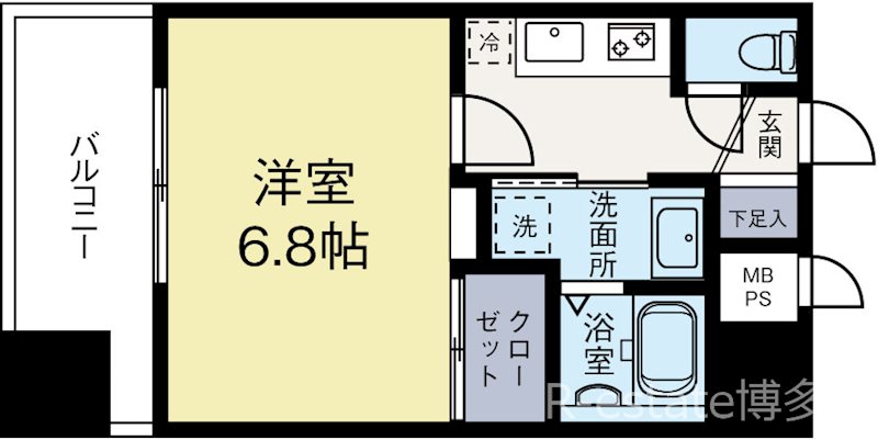 DSタワー大博通り 703号室 間取り