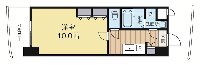 ロイヤルコンフォート渡辺通252 1311号室 間取り