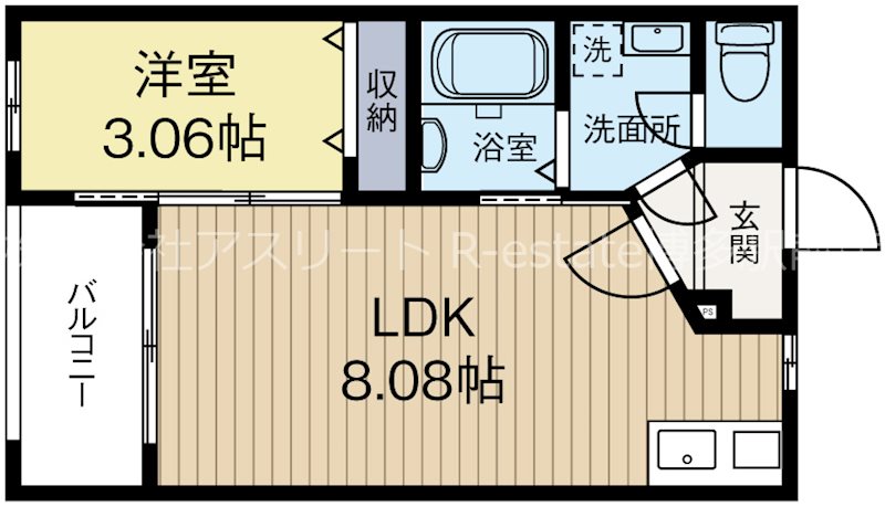 ソルヴェール馬出 205号室 間取り