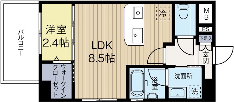 ヴィラージュ県庁前参番館 301号室 間取り