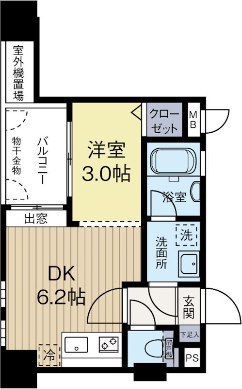 アクタス薬院2 403号室 間取り