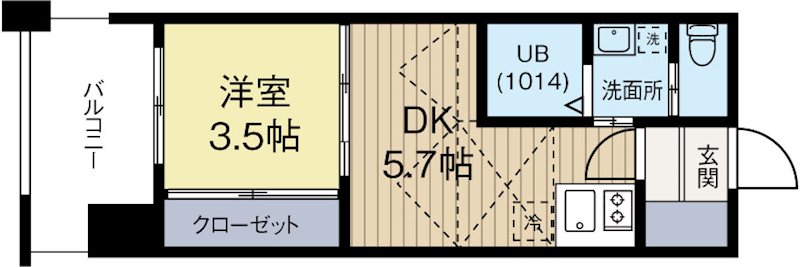 No.60VTOWER天神 1007号室 間取り