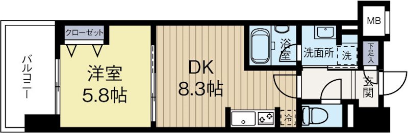 ウィスタリアレジデンス博多 802号室 間取り