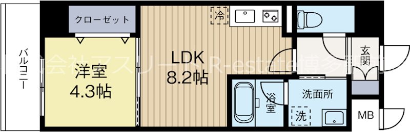 パークアベニューサウンド薬院 602号室 間取り
