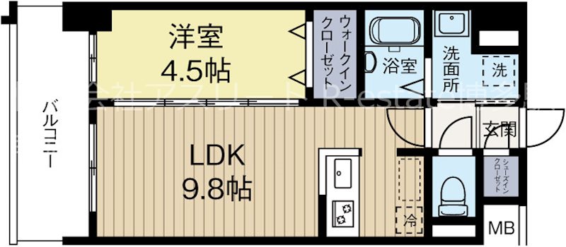 S-RESIDENCE中呉服 202号室 間取り