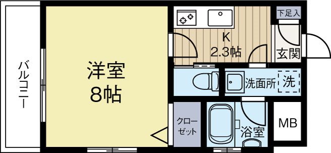 パリス大濠ベイタウン 802号室 間取り