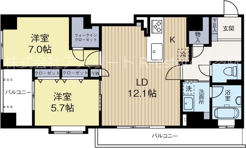 プライマル福岡平尾 205号室 間取り