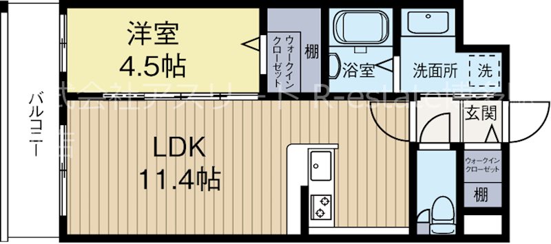 グランドアセント 603号室 間取り