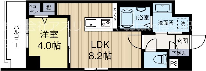 グランドアセント 901号室 間取り