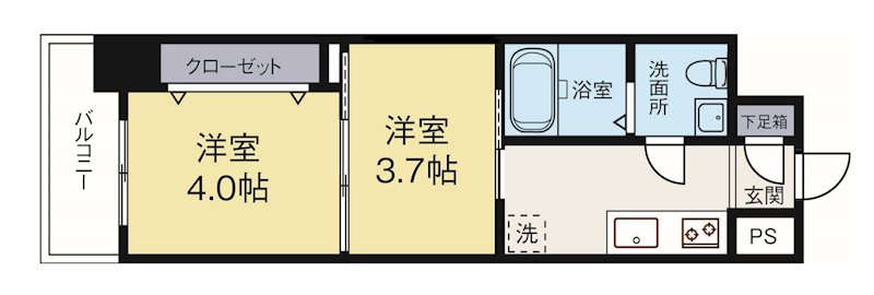 リファレンス博多駅前 702号室 間取り