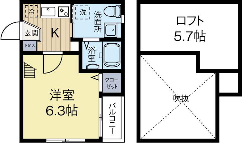 アルモニ博多 201号室 間取り