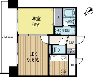 DSタワー大博通り 1301号室 間取り