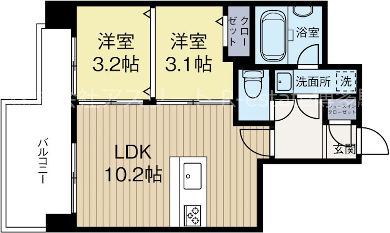 MODERN ASPIRATION THE HAKATA EKIMAE 601号室 間取り