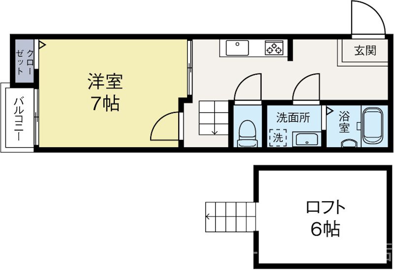 クレオ吉塚伍番館 101号室 間取り