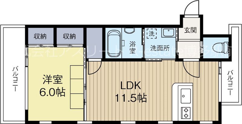 ラドゥーナビルディング 1103号室 間取り