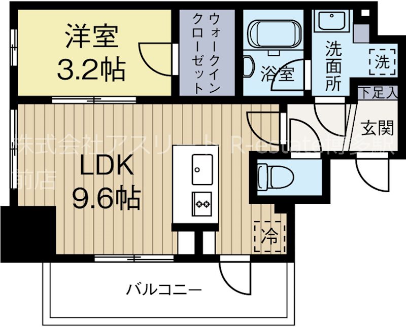 ビエネスタ千代県庁口 405号室 間取り