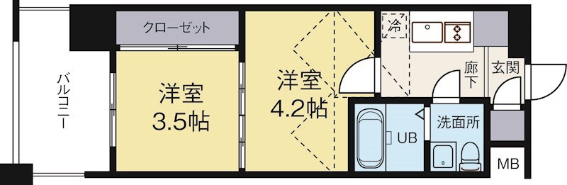 No.60VTOWER天神 1811号室 間取り