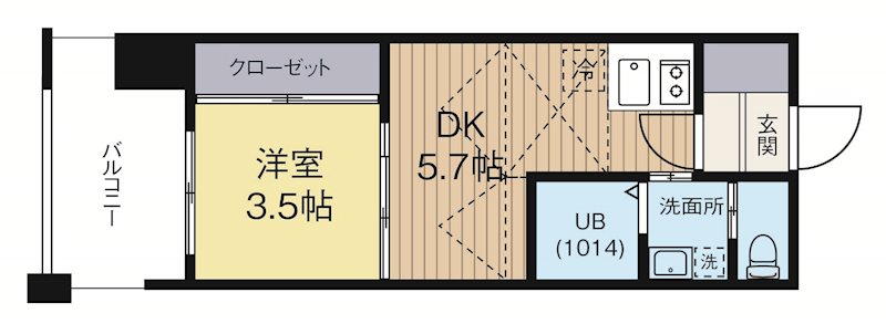 No.60VTOWER天神 1506号室 間取り