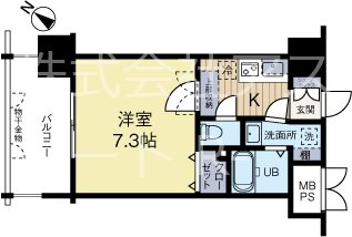 サヴォイ博多ブールバール 1302号室 間取り
