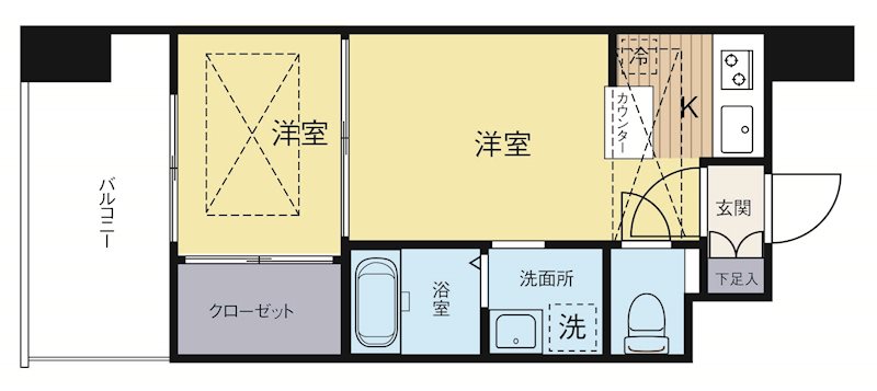エステートモア天神 1102号室 間取り