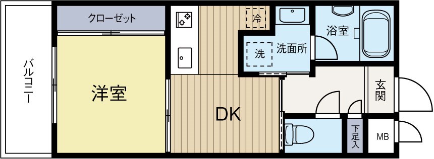 プライムアーバン博多東 303号室 間取り