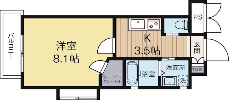 ギャラン御供所 713号室 間取り