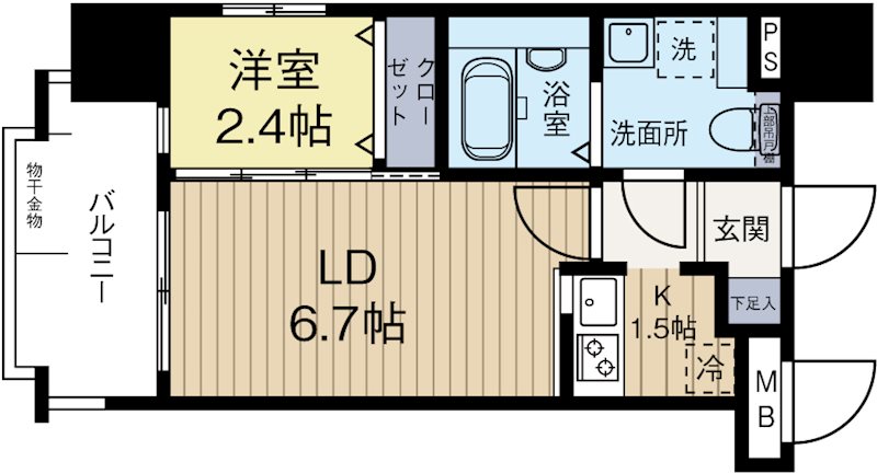 グランフォーレプライム箱崎 1401号室 間取り