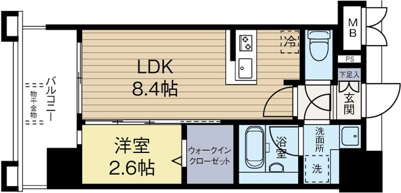 グランフォーレプライム神屋町 1102号室 間取り