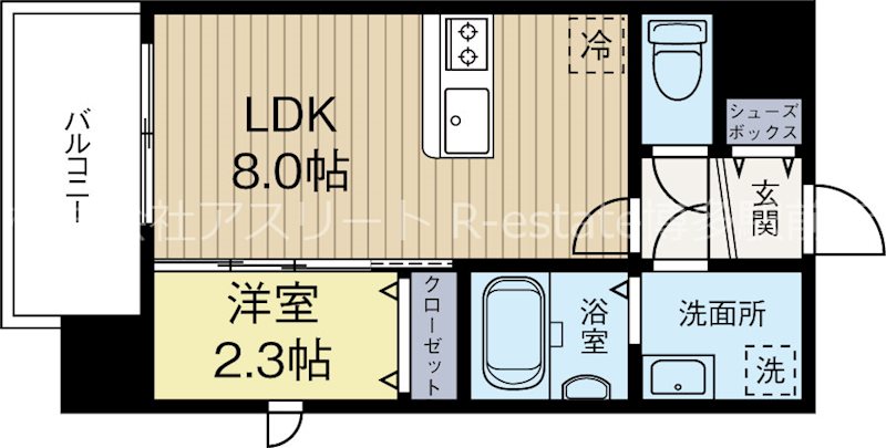 アスシード大手門 1101号室 間取り