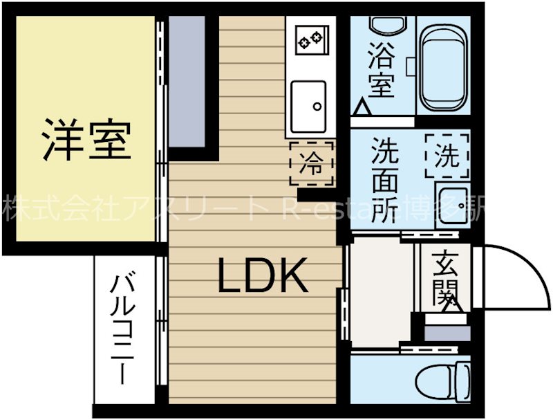ロジュマン博多 202号室 間取り