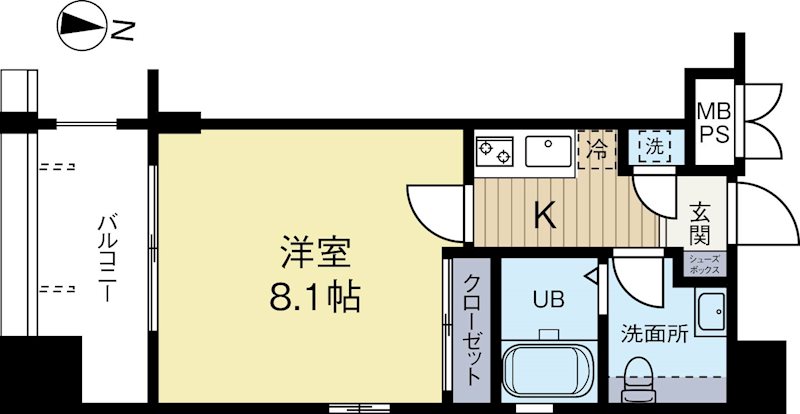 サヴォイテンジンクォーター 405号室 間取り