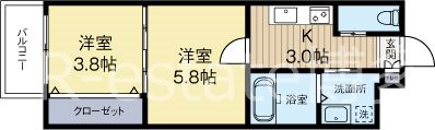 ギャラン御供所 212号室 間取り