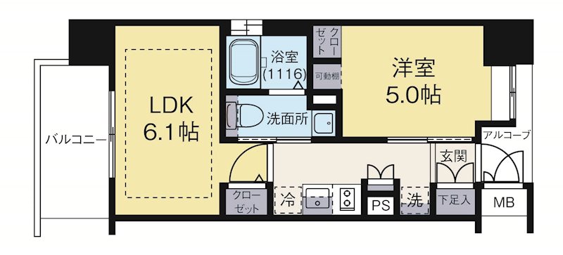 エステムプラザ福岡県庁前ネオシス 404号室 間取り