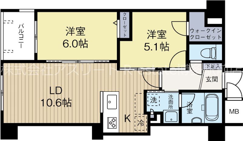 プライマル福岡平尾 204号室 間取り