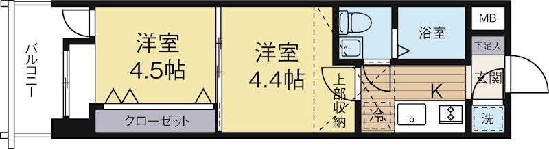 No48 PROJECT2100博多 410号室 間取り