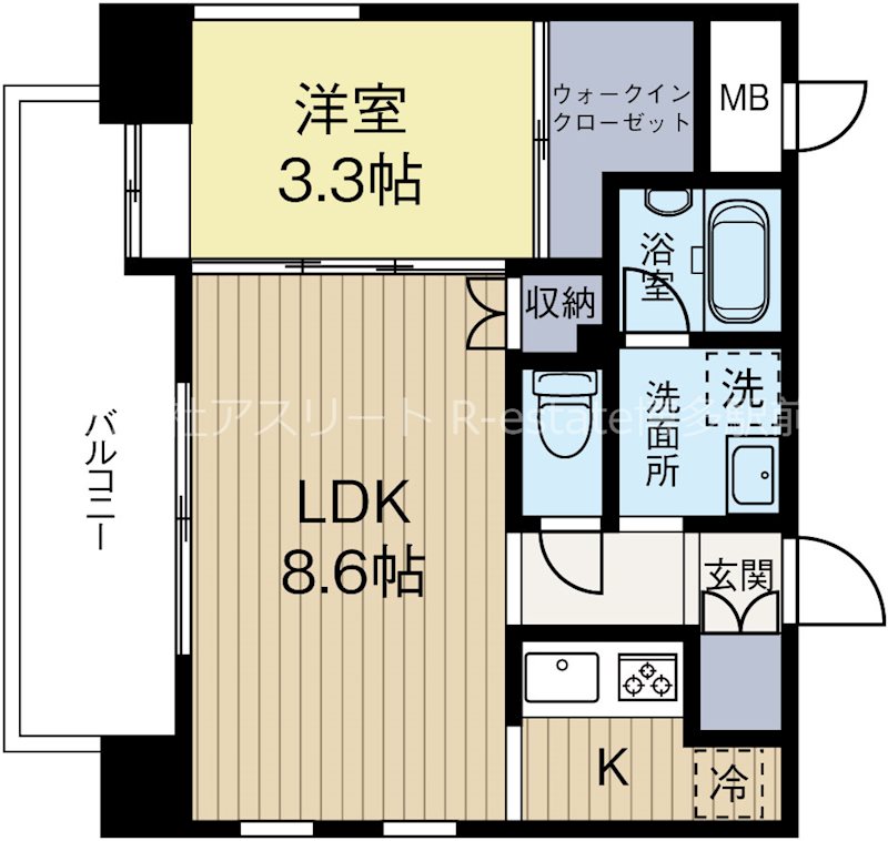 ヴィラ博丈下川端 301号室 間取り