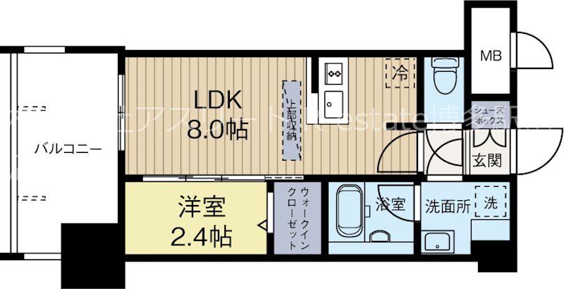 グランフォーレ博多ウォーターフロント 1417号室 間取り