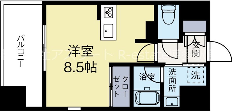 ランディックプレミアムHAKATA 305号室 間取り