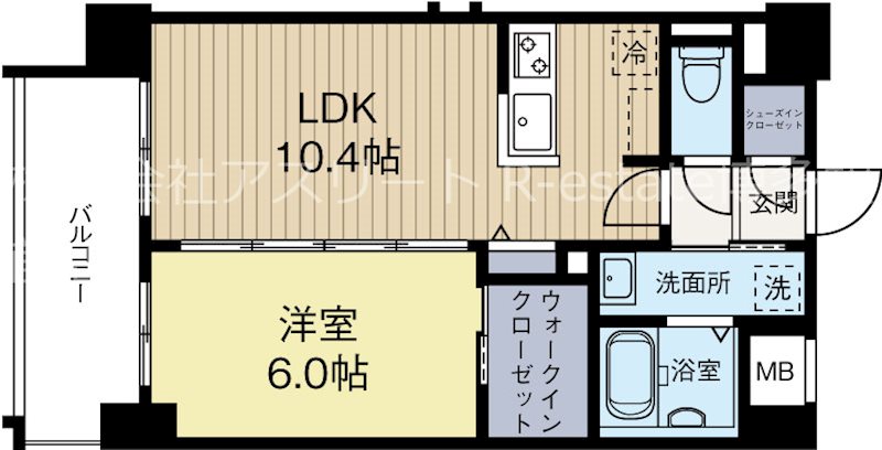 S-RESIDENCE中呉服 601号室 間取り