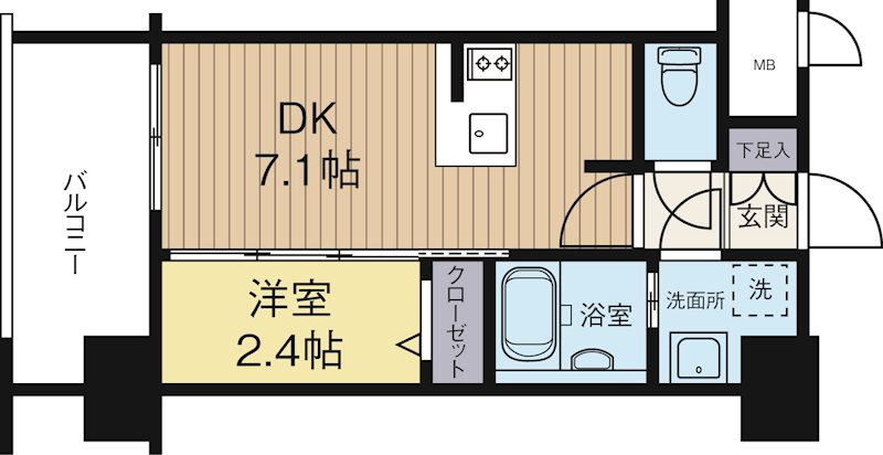 エンクレスト天神LINK 205号室 間取り