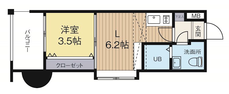 No54WesPROJECT博多駅南 201号室 間取り