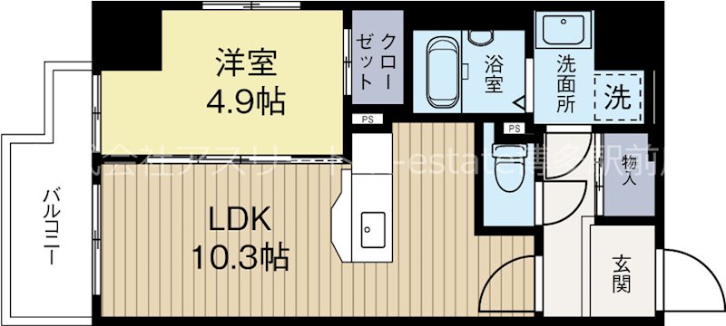 ドムール県庁前 701号室 間取り