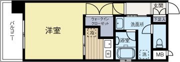アソシアグロッツォ博多 803号室 間取り