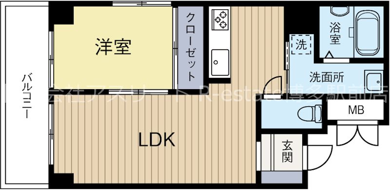 グランディ県庁前 203号室 間取り