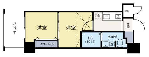 No67BENEFIT21博多 1316号室 間取り